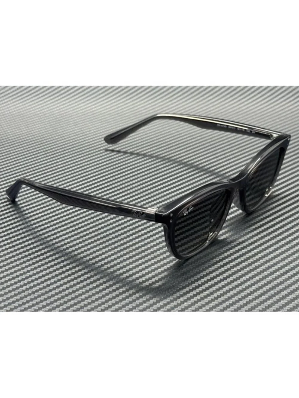 New Ray-Ban Men Transparent Dark Grey Sunglasses 54-18-145